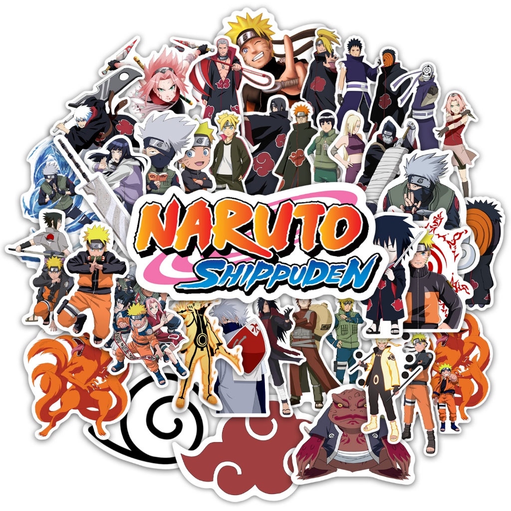Kit Adesivos Variados Cartela Para Caderno Notebook Bike Moto Skate Personagem Anime Naruto Uzumaki Sasuke Sakura AkatsukiShippuden em Oferta na Shopee