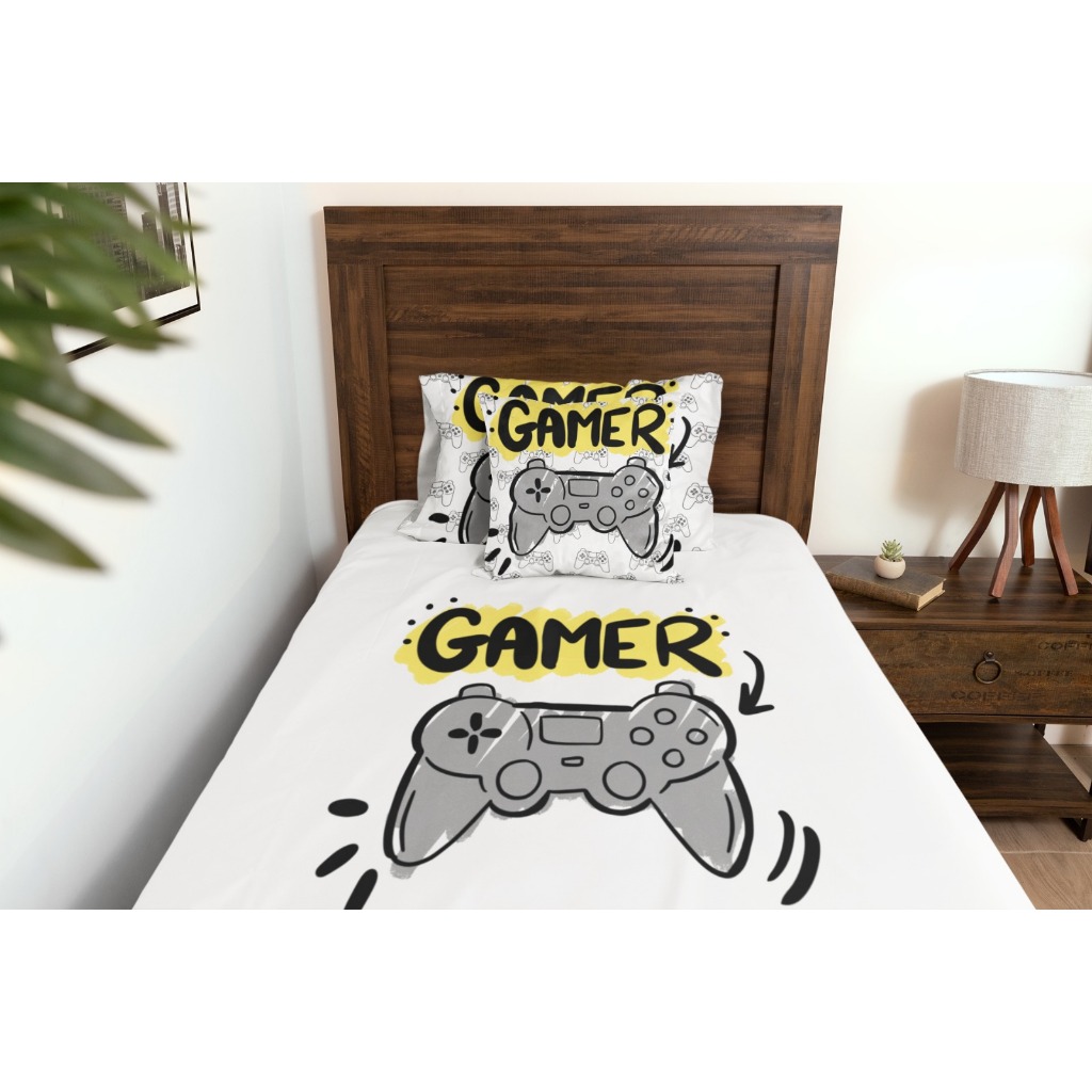 Lençol Infantil Kit Cama Solteiro Dinossauro Game Donuts Bicho Preguiça Alien Robô Cama Decorada