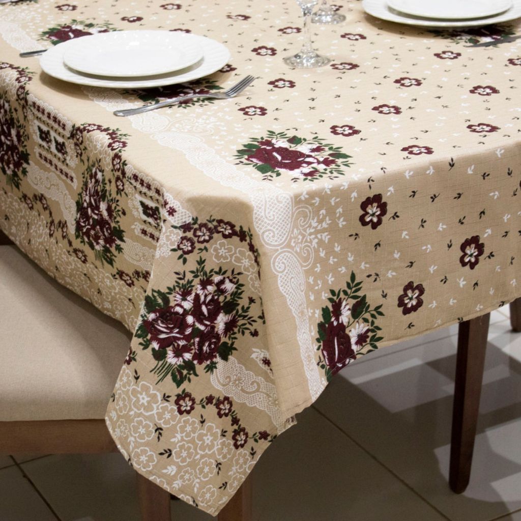 Toalha de Mesa Rústica 3,00m x 1,45m em Tecido Linhão 10 Lugares  Estampada Retangular em Oferta na Shopee