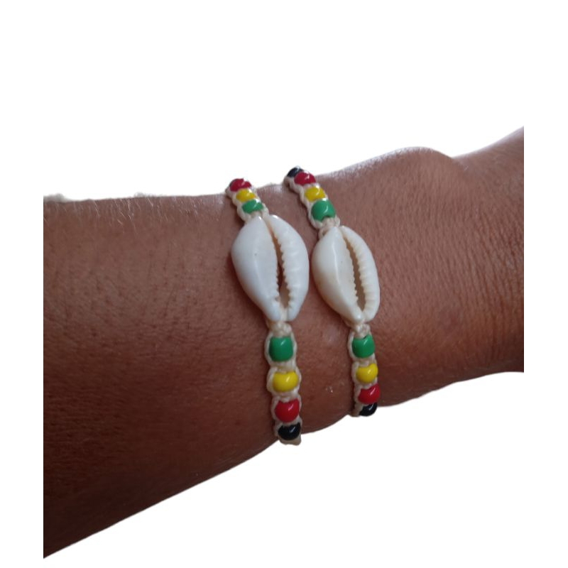 Pulseira com buzios natural reggae tornozeleira hippie praia unisex.