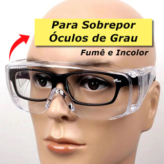 Óculos De Proteção SOBREPOR Óculos De Grau Protector Segurança Epi Hospitalar / Valeplast Ca 40186 em Oferta na Shopee