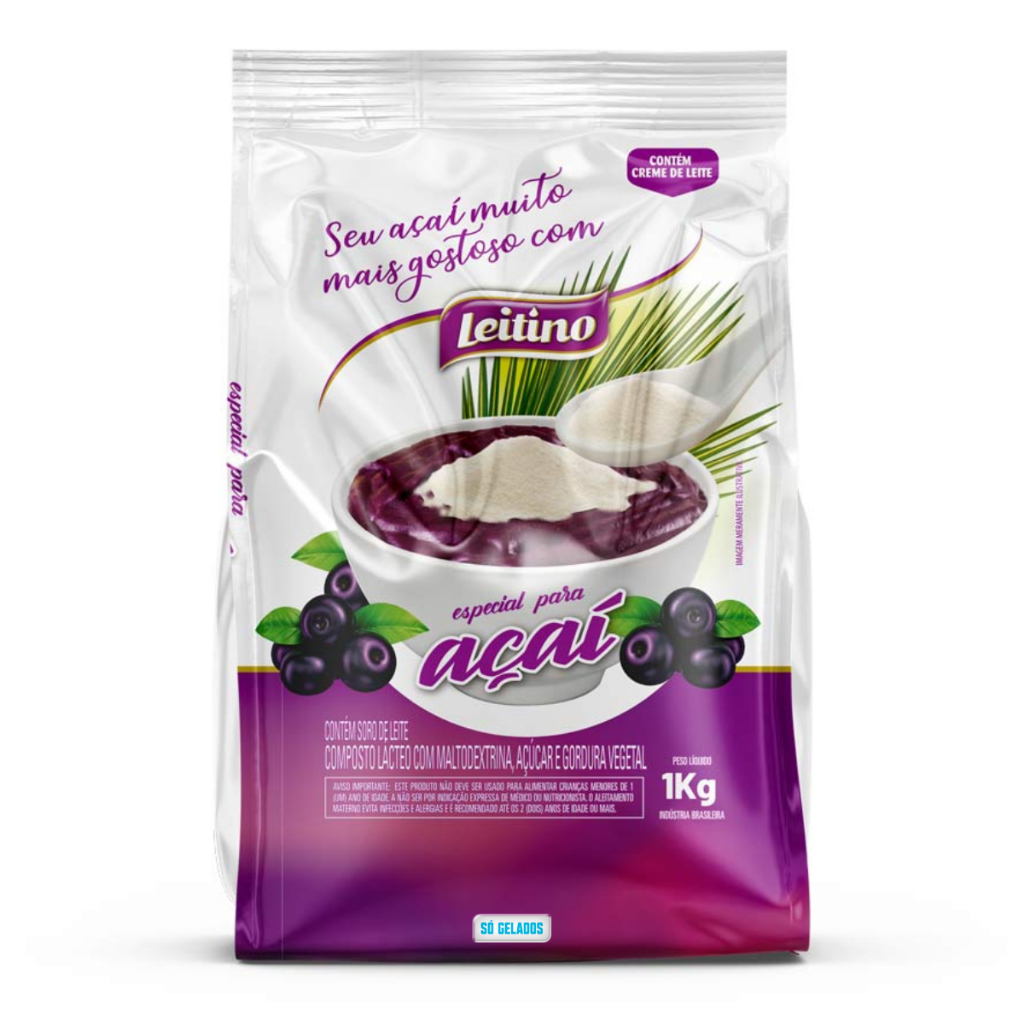 Leite em Pó Composto Lácteo Para Açaí Leitino 1Kg - ENVIO IMEDIATO - NF