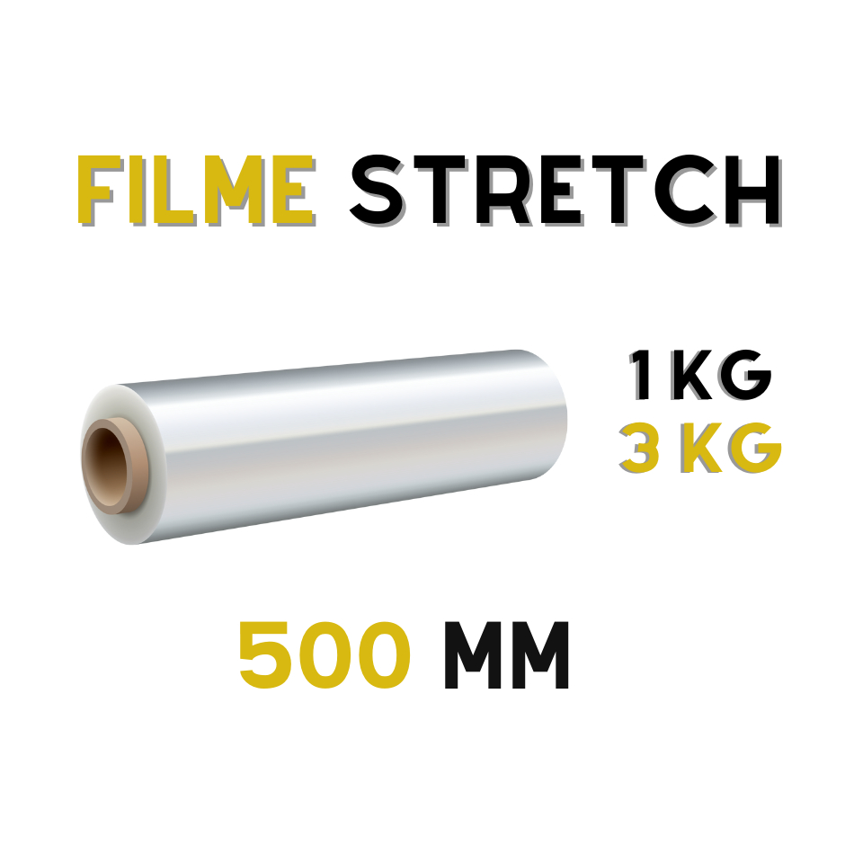 Bobina Filme Stretch 50 cm - 300% esticável ( 1 KG ou 3 KG )