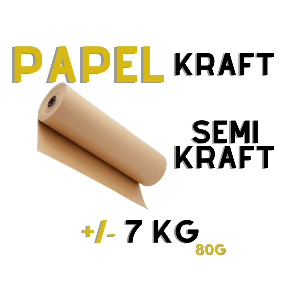 Papel Mascaramento KRAFT ou SEMI-KRAFT 7 KG c/ 80g - 600mm PINTURA / EMBALAGENS / LOUSA P/ CRIANÇA