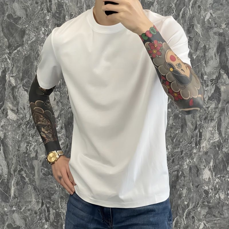 1 Peça/Kit Camiseta Básica Lisa Premium Camisetas Tradicional 100% Algodão 30.1 Preto Cinza Bordo Branco Azul Vermelho