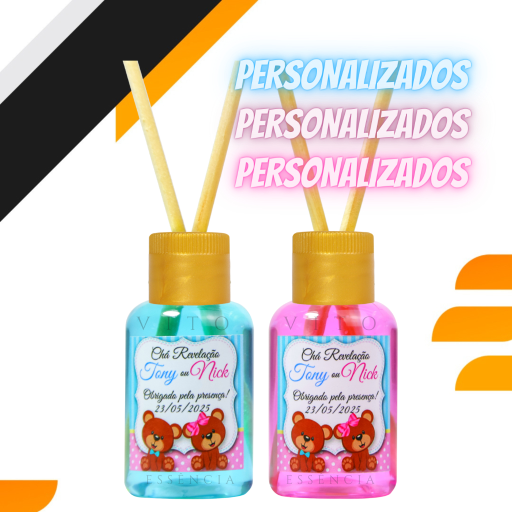 100 Mini Aromatizador Lembrancinha De Chá Revelação Gêmeos Ursinhos Nuvem em Oferta na Shopee
