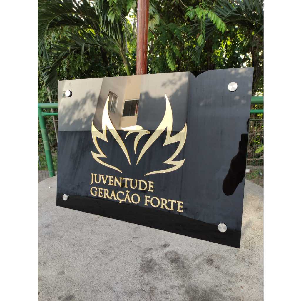 Placa em Acrílico Personalizada para Fachada | Logotipo | Empresa | Igreja | Comércio em Oferta na Shopee