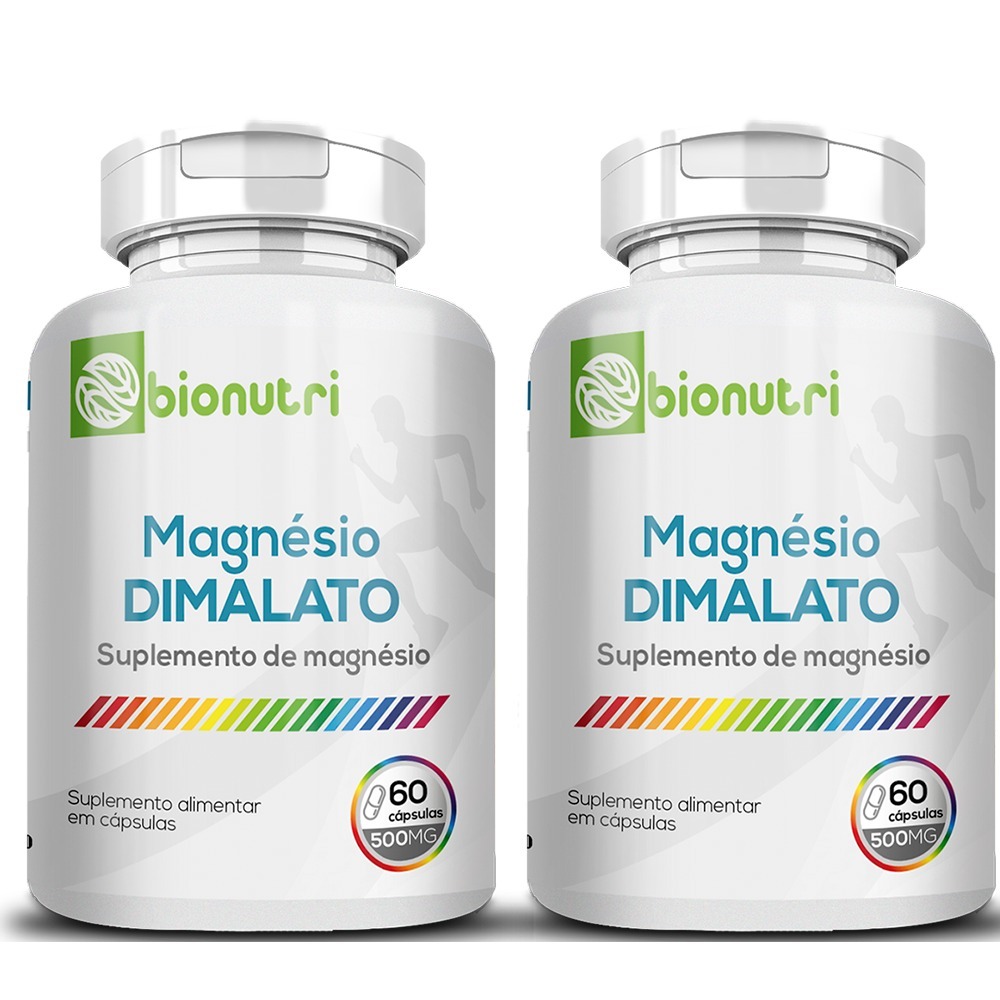 Kit 2 Magnésio Dimalato Suplemento Saude Vitamina 60 capsulas