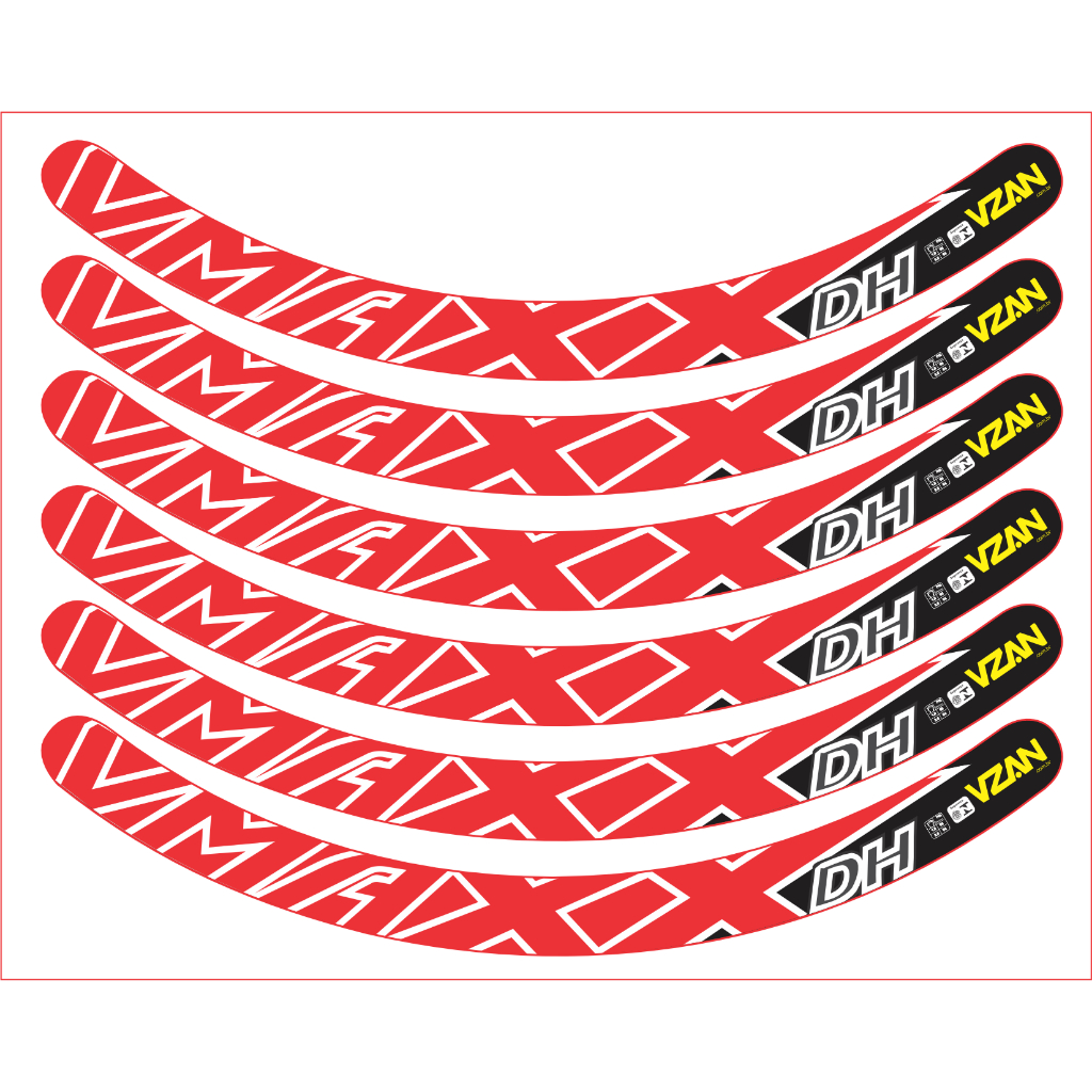 Cartela de Adesivos Vmaxx DH Aro 29 e 26 compativel com vikingx ksw gts raider caloi e outros