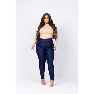 Calça Jeans AMACIADA Skinny Feminina Cós Alto Levanta Bumbum Com Lycra PLUS SIZE em Oferta na Shopee