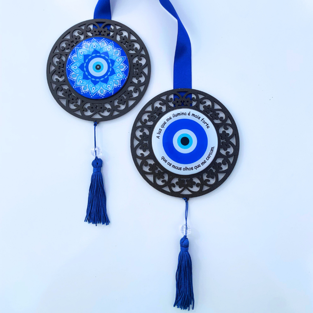 Adorno Decoração de Porta Olho Grego em Mdf em Oferta na Shopee