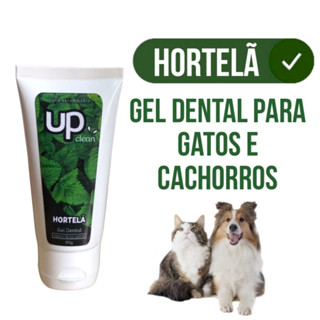Gel Dental Cachorro Gato Pet Hortelã 60g Limpeza Dos Dentes Cães e Gatos Up Clean