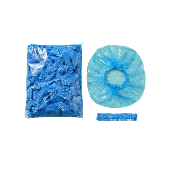 50UN Touca Plástica para Banho Descartável  Azul Higipratic