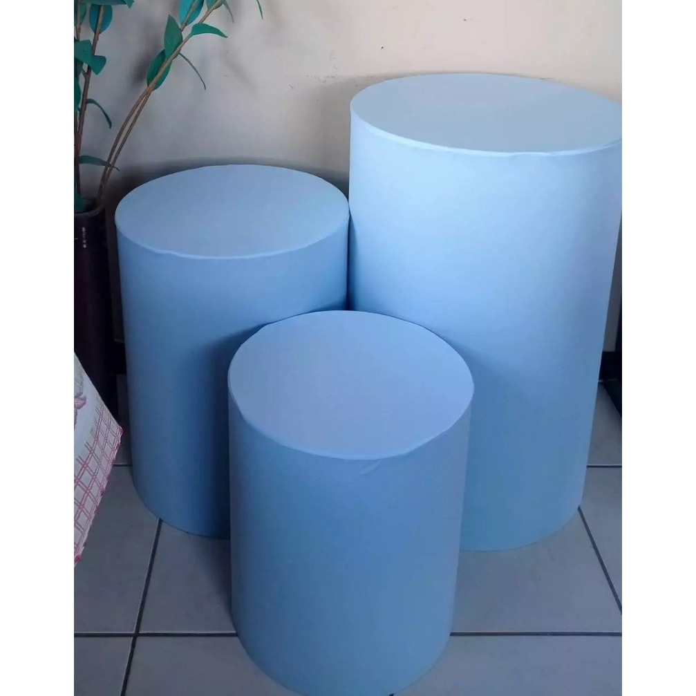 trio de capas mesas cilindros veste facil com elastico AZUL BEBE PASTEL CANDY