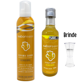 Pack 01 Espuma de Gengibre + 01 Xarope de Gengibre 250 ML Saboreasy e Jigger