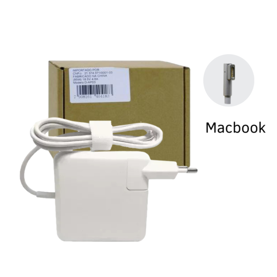 Fonte Carregador para Macbook 85W 18.5V Pro Apple Magsafe 1 a1212, A1286, A1297,