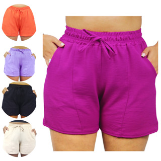 Kit 3 Shorts Duna Feminino Com Bolso Verão 2023