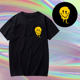 Camiseta Streetwear Smile Face Preta Oversized Skate – 100% Poliéster