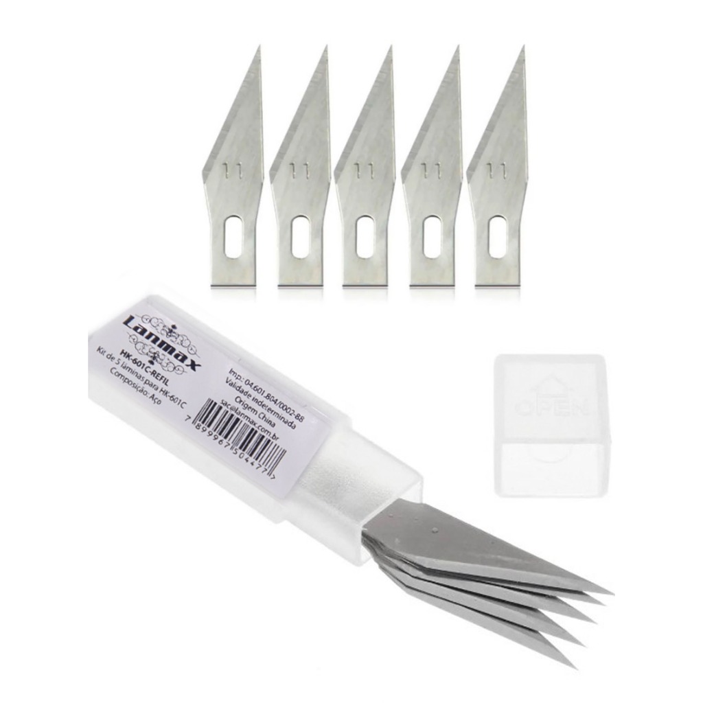 Laminas Para Estilete Precisão Bisturi - 5 Unidades
