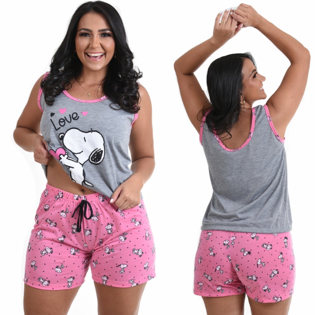 Pijama Feminino Baby Dool Short Doll Promoção Revenda - Perola Pijamas em Oferta na Shopee
