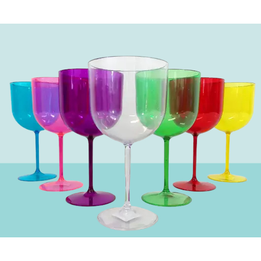 Kit 6 Taças De Acrílico Transparente 600ml P/Gin Tonica E coquetéis