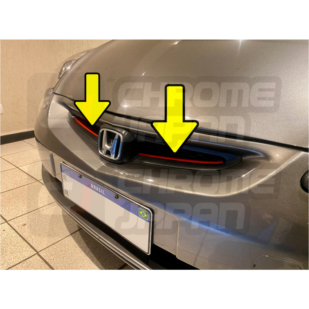 Friso Aplique Grade Vermelho Sport Honda Fit 2004 a 2006