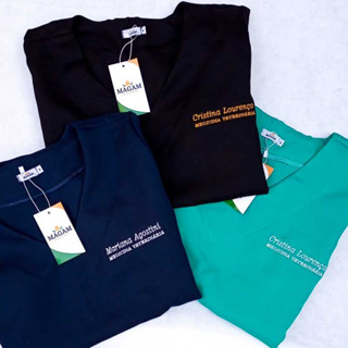 Camisa/Blusa de Pijama Privativo MASCULINO em Oxford COM BORDADO Médicos, Saúde, Estética
