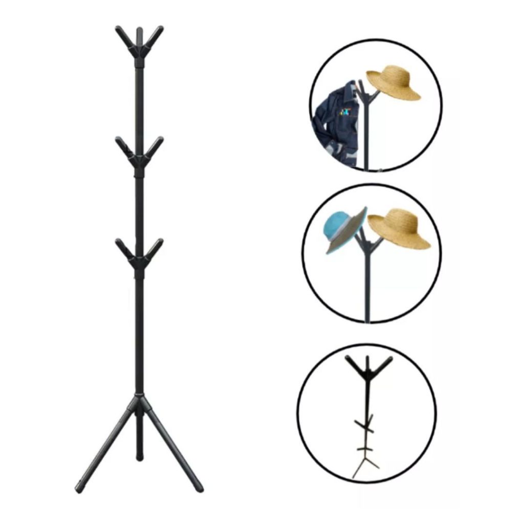 Cabideiro de Chão Mancebo 9 Ganchos Desmontável Organizador para Roupas em Oferta na Shopee