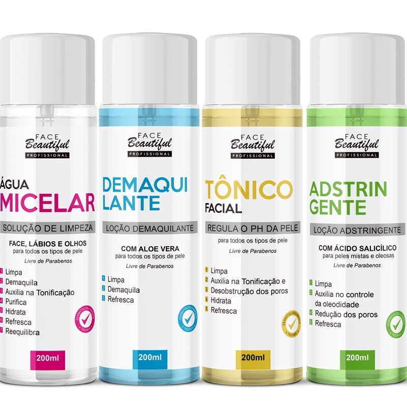 Linha de Tratamento Adstringente Demaquilante Face Beautiful 200ml