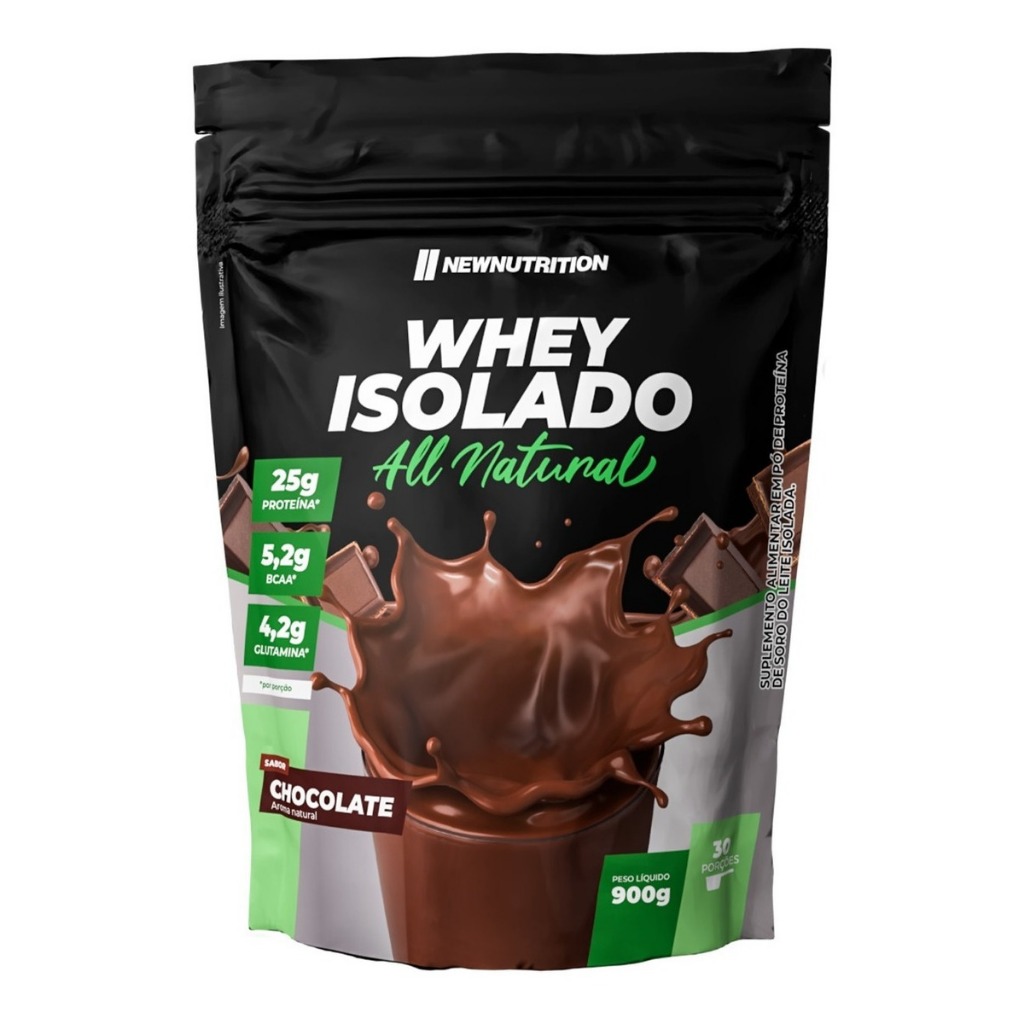 Iso Whey Isolate All Natural 900g Sabor Chocolate Proteína Isolado