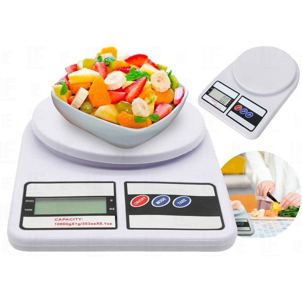 Balança Digital de Cozinha Confeitaria Até 10 kg Escala 1 grama Culinário