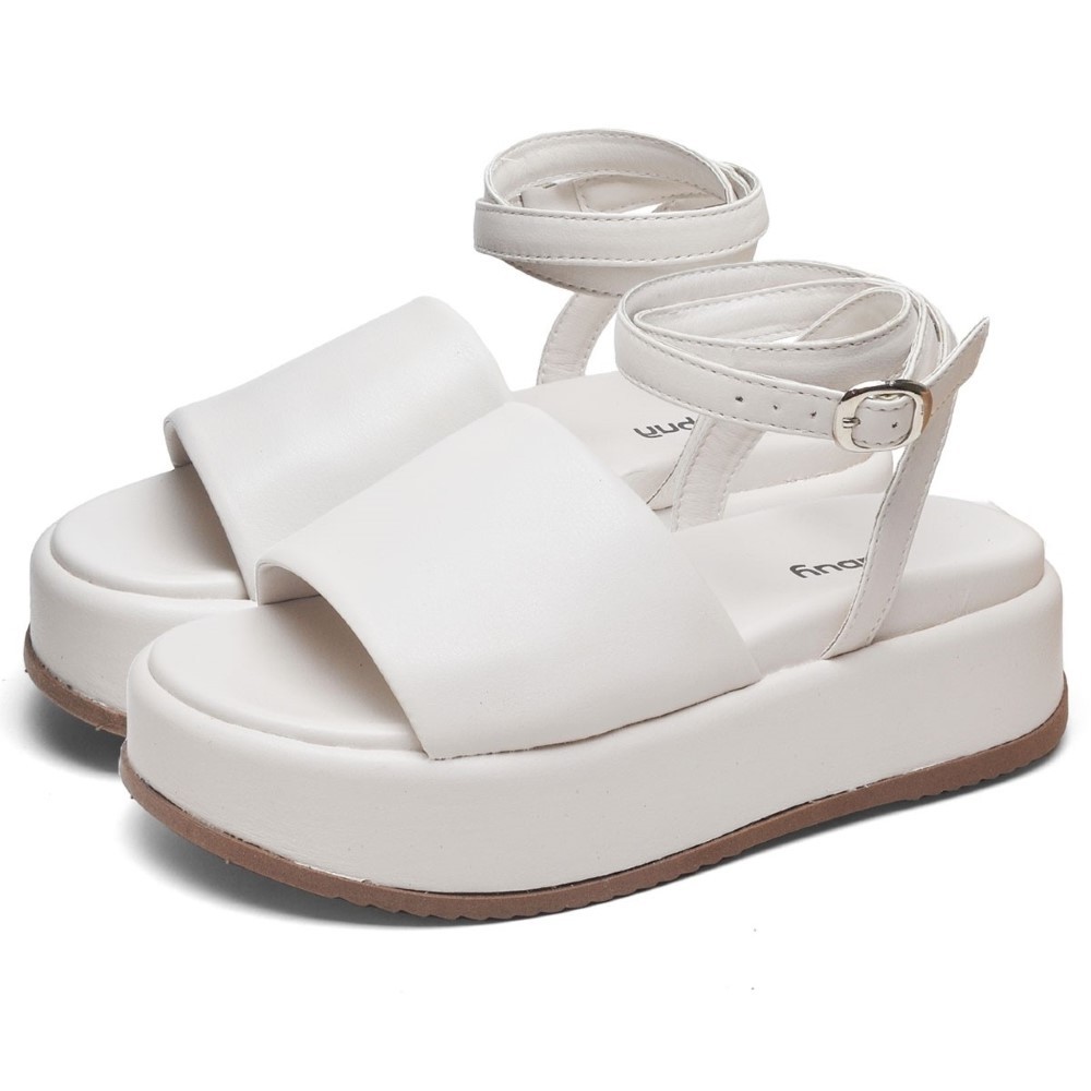 Detalhes do Sandalia Papete Dubuy Tamanco Feminino Branco Madu 2065DB