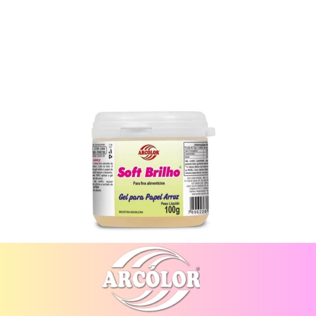 Gel Papel Arroz Soft Brilho Arcolor 100g