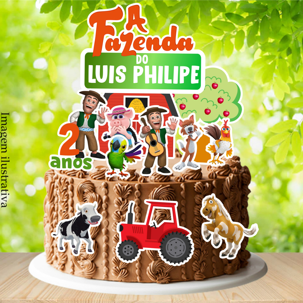 Topo de Bolo A Fazenda de Zenon (LEIA A DESCRIÇÃO) em Oferta na Shopee