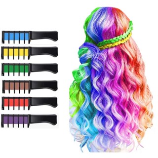 Tinta Cabelo Giz Temporária Pente Com 6 Cores em Oferta na Shopee