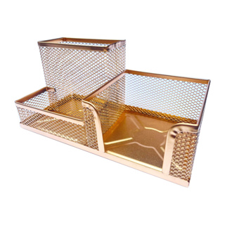 Organizador Dourado Mesa Porta Treco Caneta Lápis Ouro Escritório Aramado Objetos em Oferta na Shopee