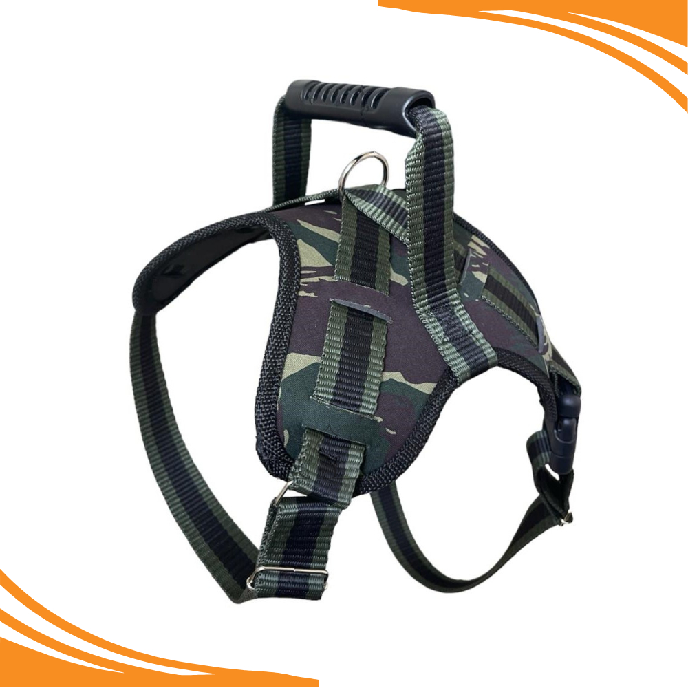 Coleira Peitoral Cachorro Guia Doberman Pitbull Anti Puxao Medio e grande porte