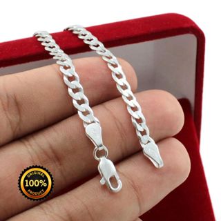 Pulseira Masculina de Prata 925 Legítima 3mm Escama de Peixe Grume Italiana Bracelete Prata Acessorio Masculino