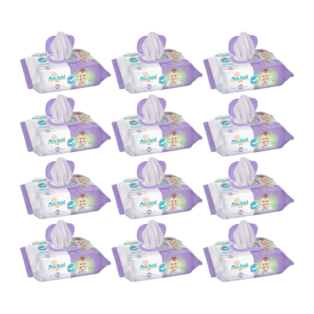 TOALHA UMEDECIDA MEU BEBE SOFT KIT 1200 (12PCTS X 100FLS)