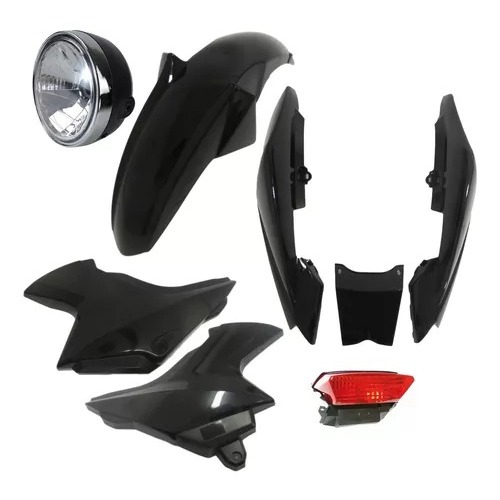 kit Carenagem Rabeta Tampa Lateral Paralama Dianteiro Farol e Lanterna Traseira YBR Factor 125 2013 a 2016