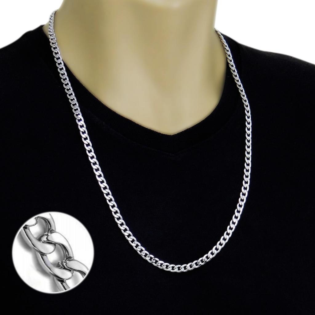 Corrente Cordão Masculino 7mm Aço Inoxidável Prata 1x1 Grumet em Oferta na Shopee