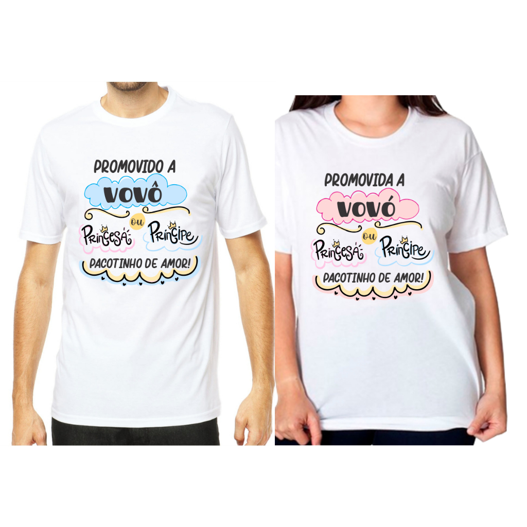 Camisas personalizadas promovidos a vovô e vovó princesa ou príncipe pacotinho de amor