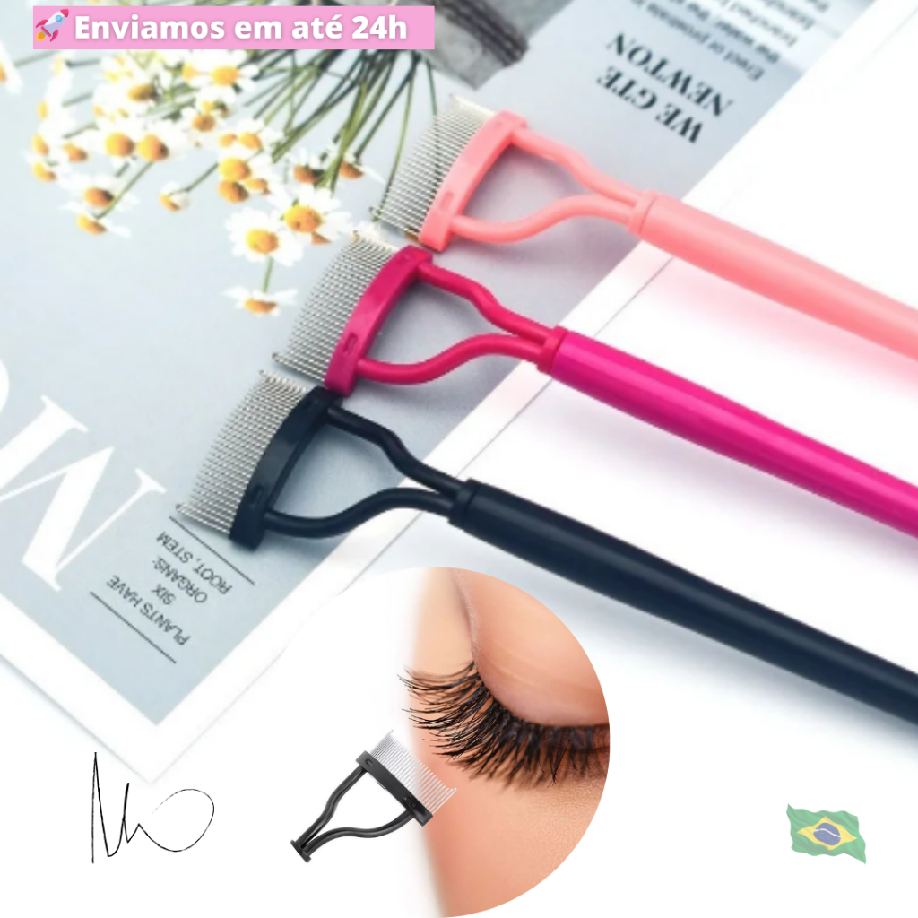 Curvador de Cílios / Separador de Cílios / Curvex com Pente de Metal Dobrável / Item de Maquiagem / Beleza