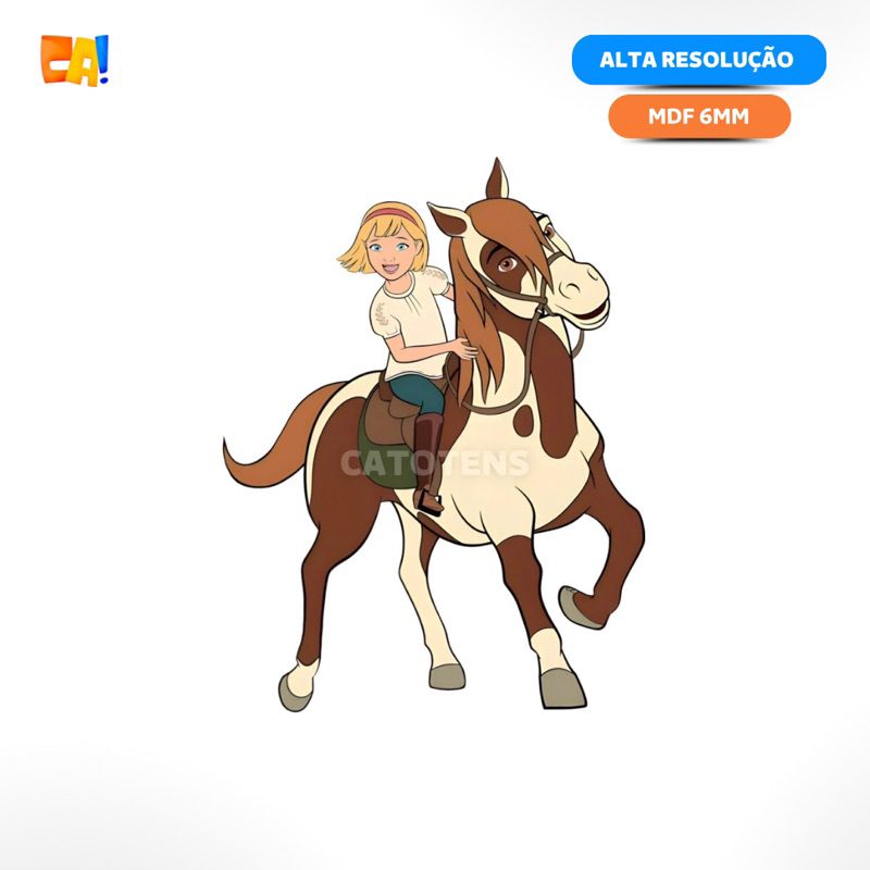 Display de chão MDF 6mm Abigail e seu cavalo Boomerang Academia de Equitação Livre | Spirit riding free catotens