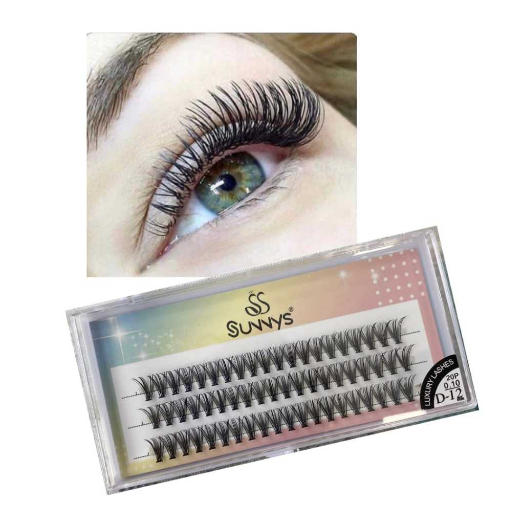 Cílios Tufinho Sunnys 0.10 Luxo Alongamento e Extensão De Cílios Luxury Lashes D-10mm D-12mm D-14mm