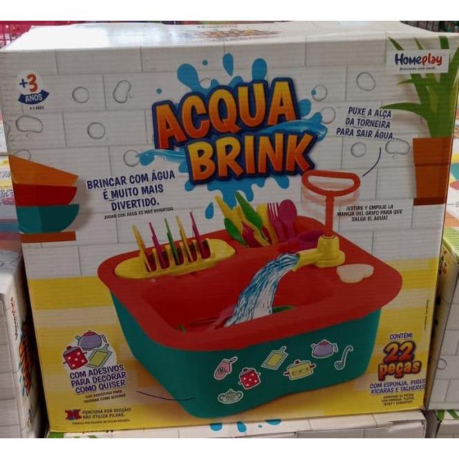 Brinquedo Para Crianças Pia Lava Louça Infantil 22 Peças
