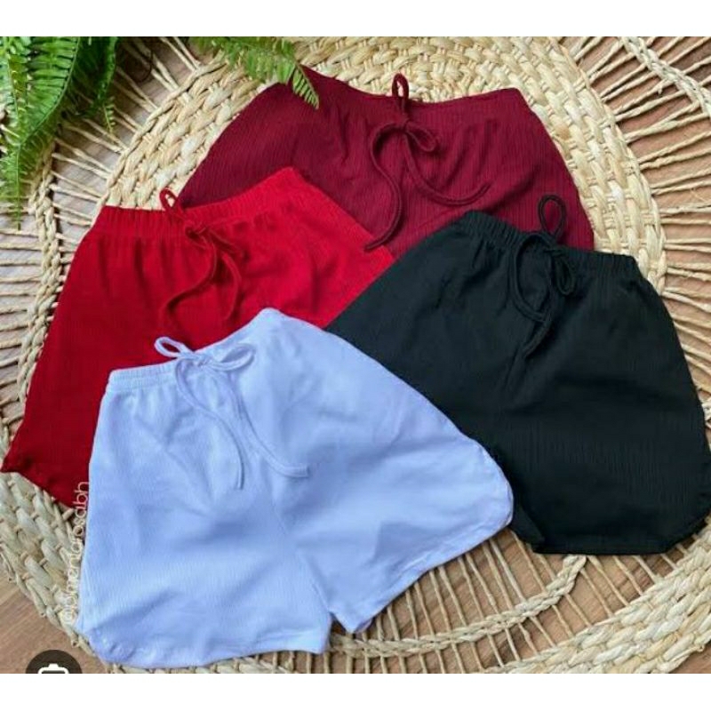 kit 2 short / feminina/ pluz size malha canelado varias colores em Oferta na Shopee
