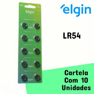 10 Baterias Alcalinas LR54 AG10 LR1130 1,5V Elgin 1 Cartela (Blister com 10) Pilha LR 54