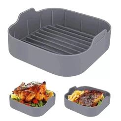 Forma de Silicone Quadrada para Airfryer 19cm Fritadeira Elétrica 4~6 Litros
