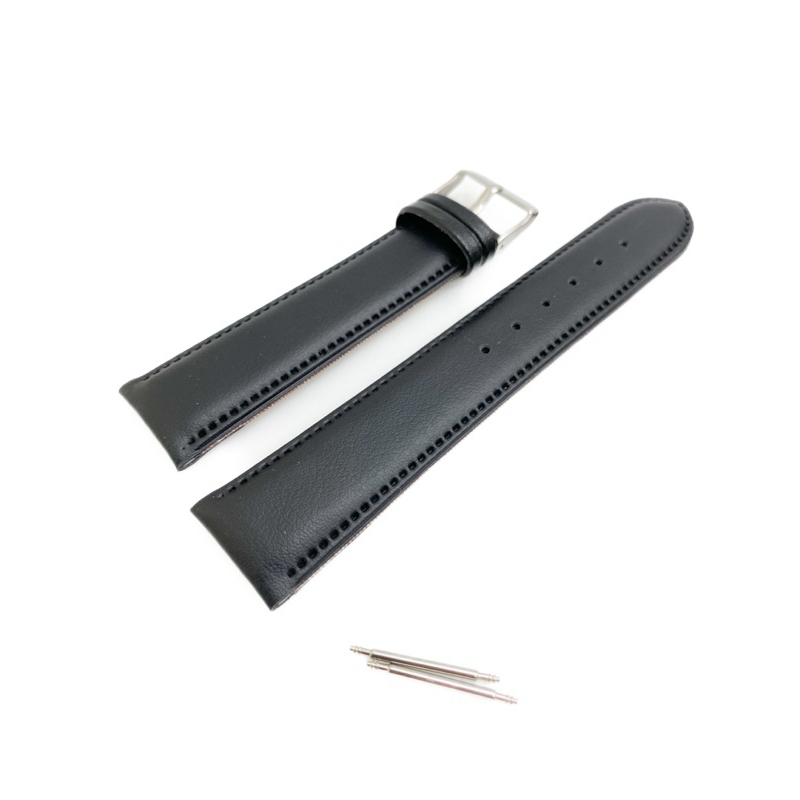Pulseira Para Relógios Couro Preta 18mm+Pinos
